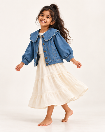 THE VINTAGE CLOUD COLLAR DENIM JACKET