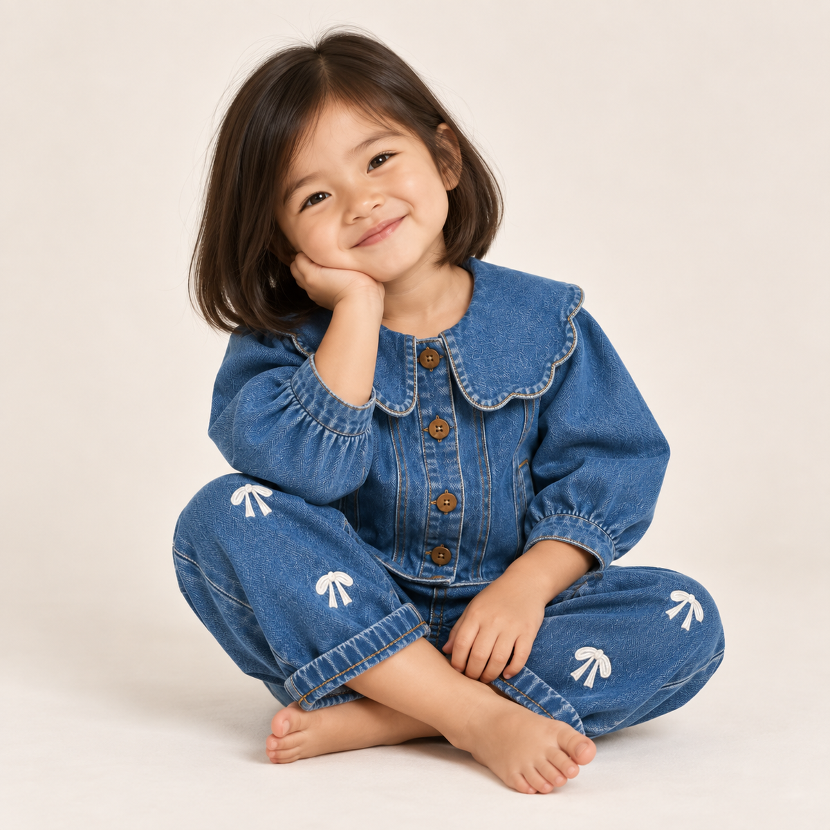 THE WHITE BOW DENIM JEANS