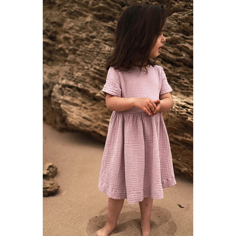 Loose Muslin Tie Back Summer Dress