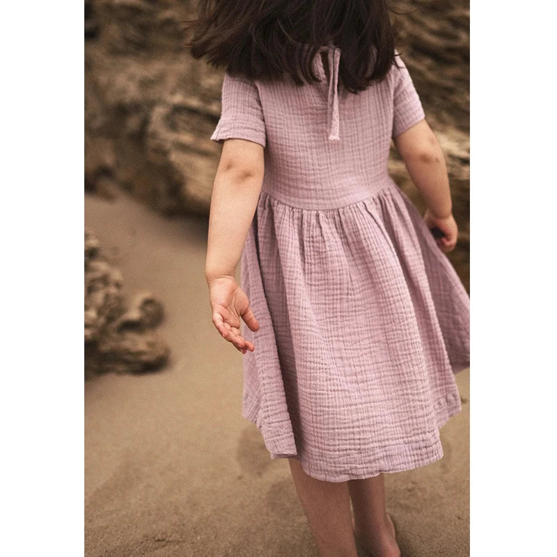 Loose Muslin Tie Back Summer Dress