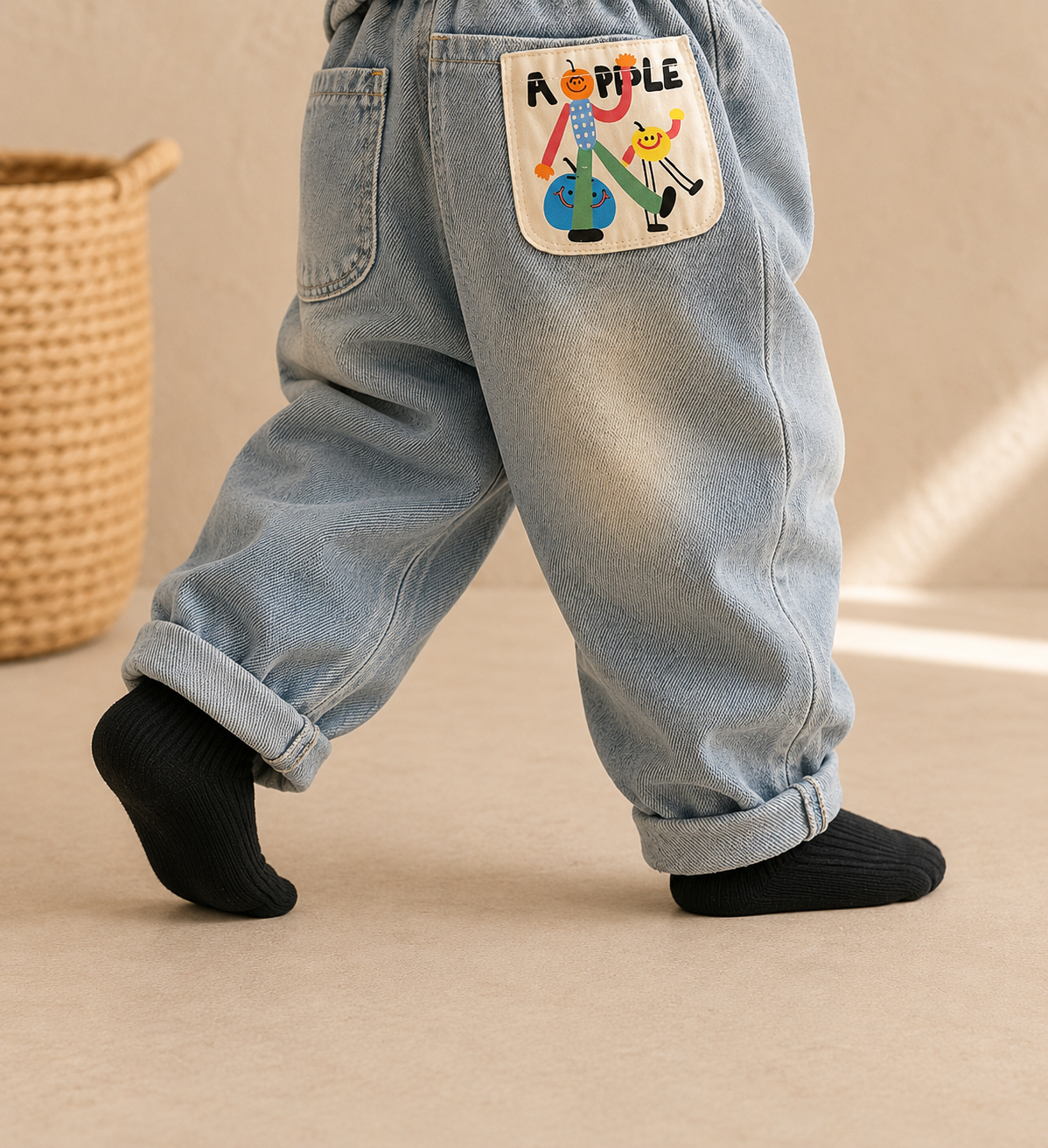Harlem Style Light Wash Blue Denim Jeans
