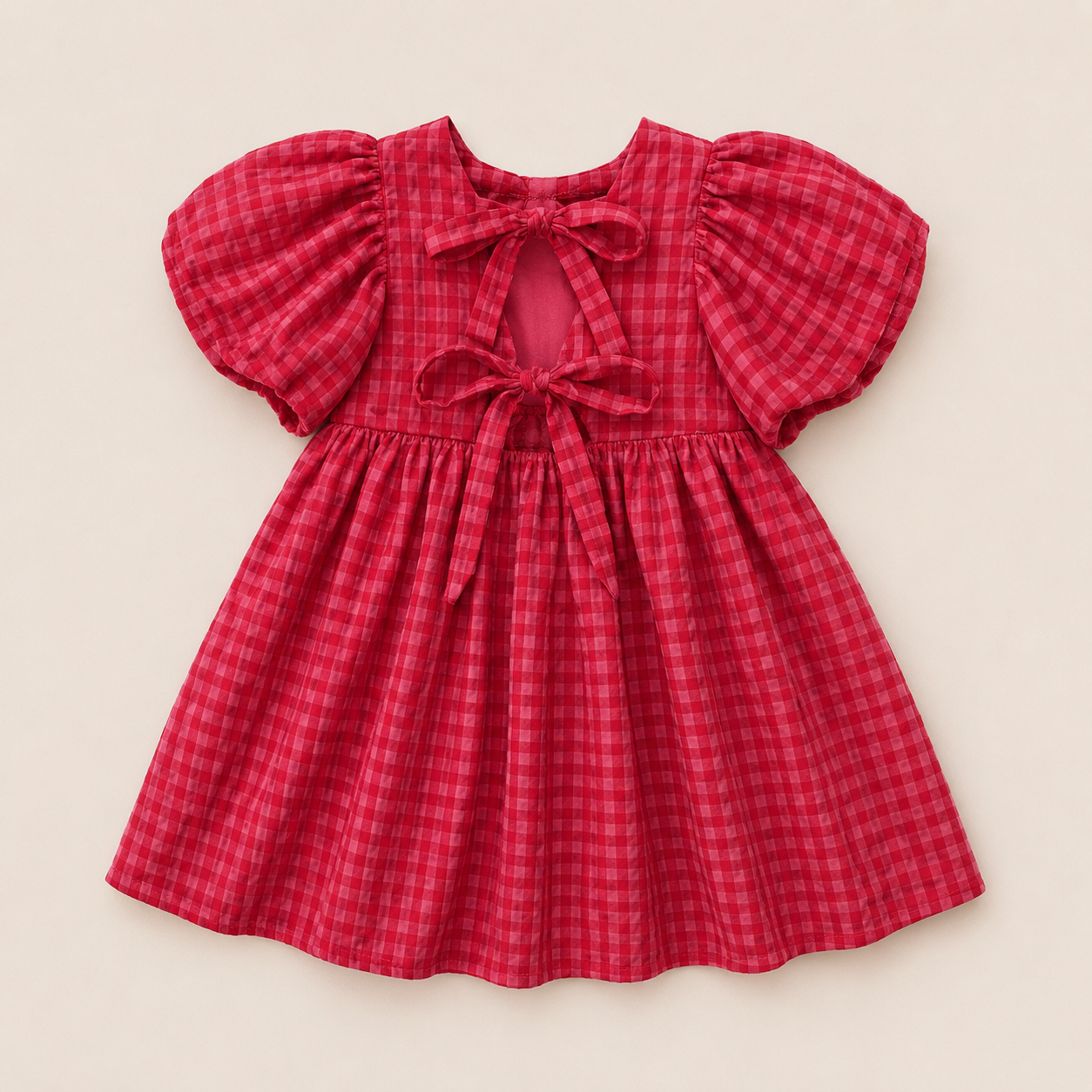 Raspberry Gingham Dress