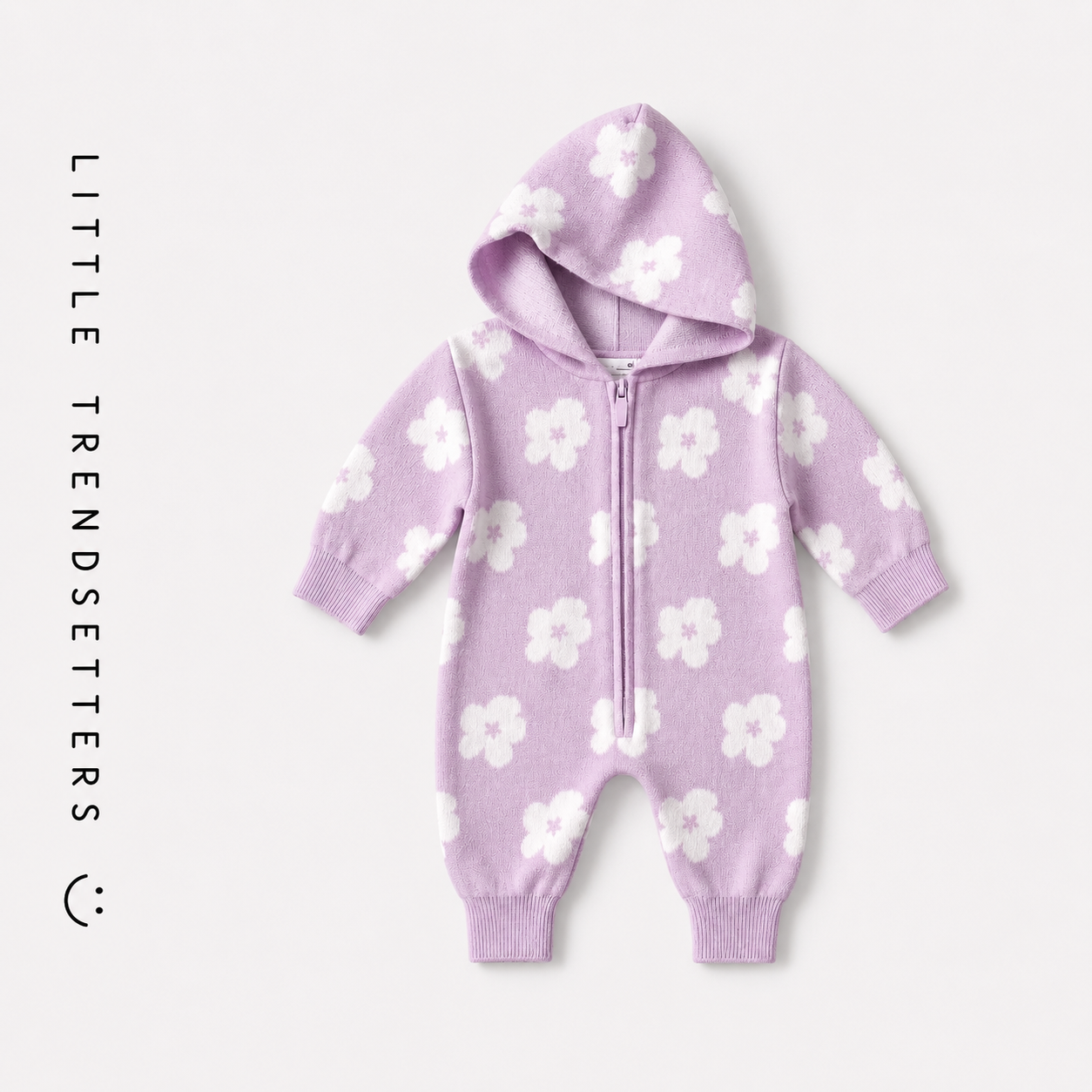 Blossom Knit Hooded Zip Romper