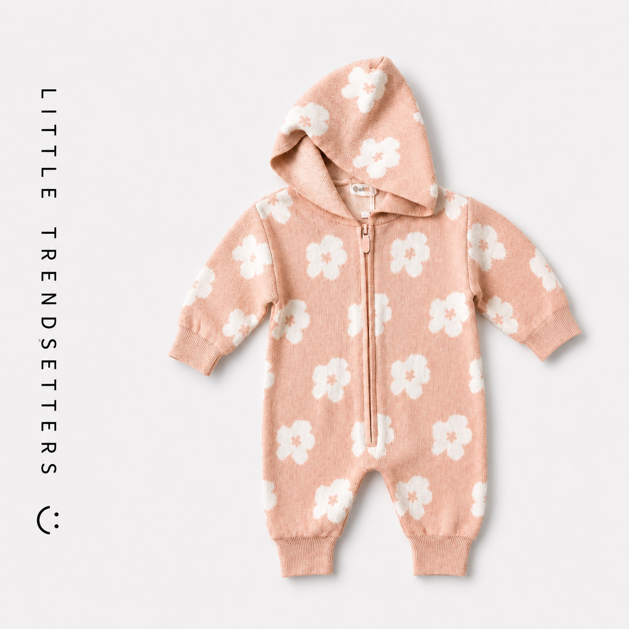 Blossom Knit Hooded Zip Romper