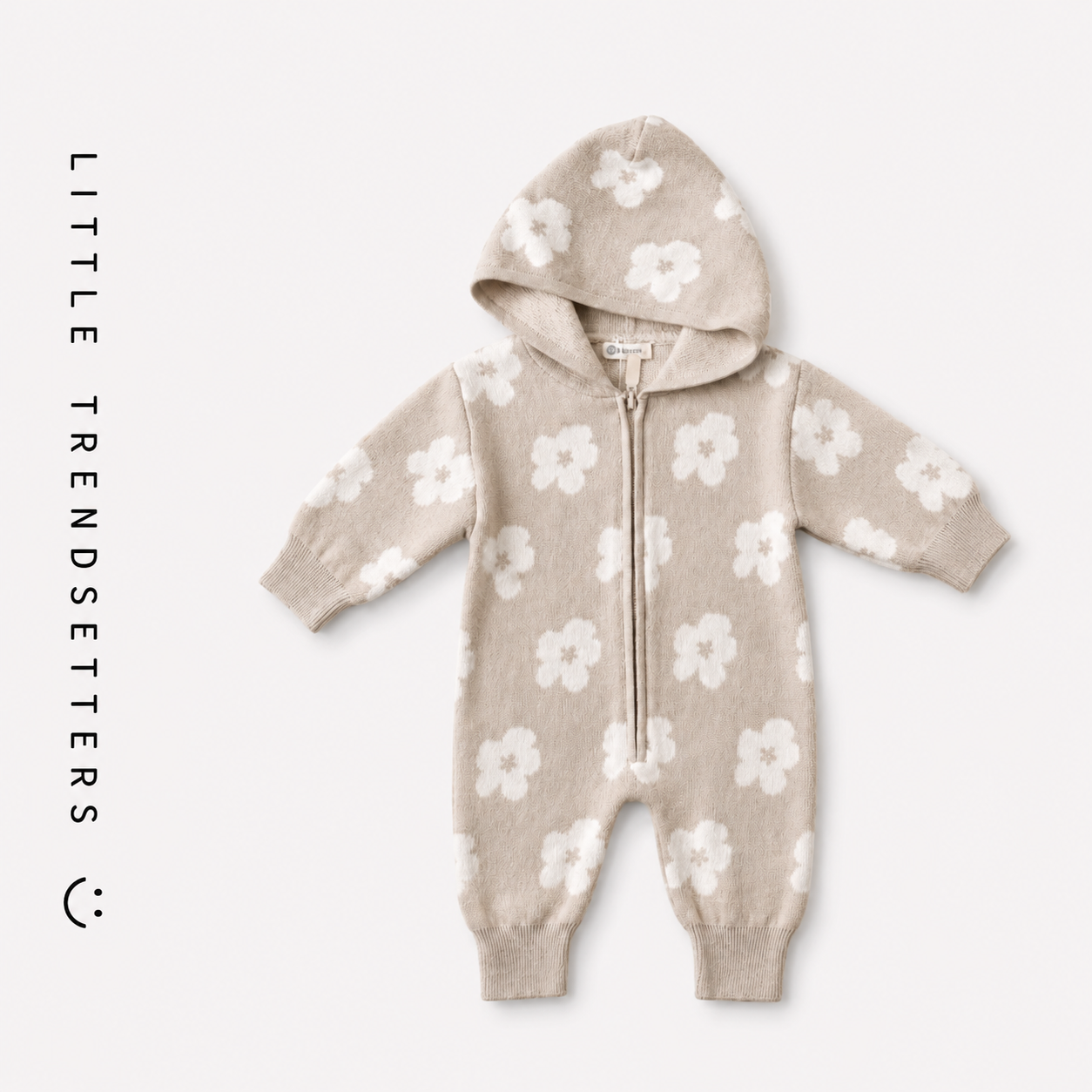 Blossom Knit Hooded Zip Romper