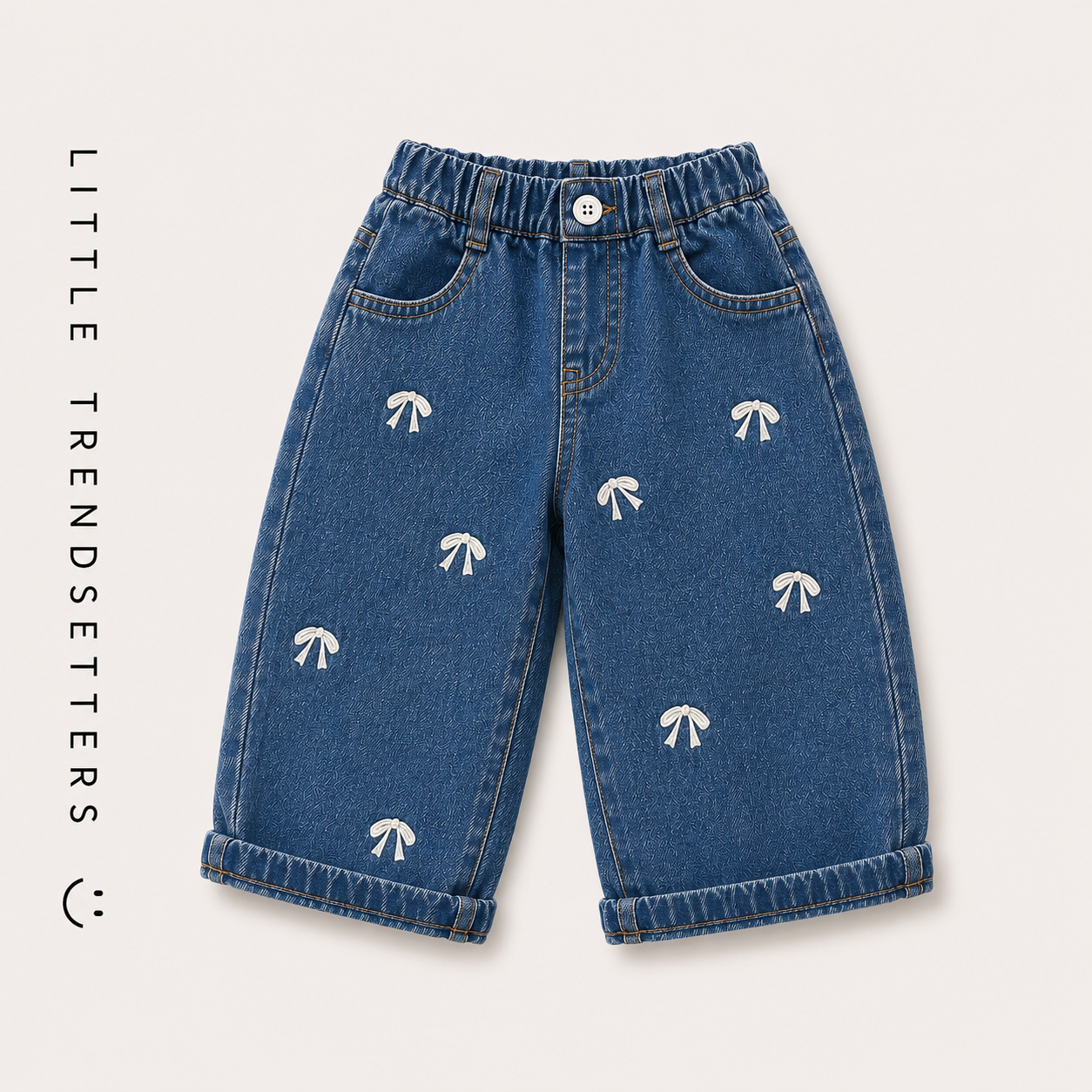 White Bow Denim Jeans