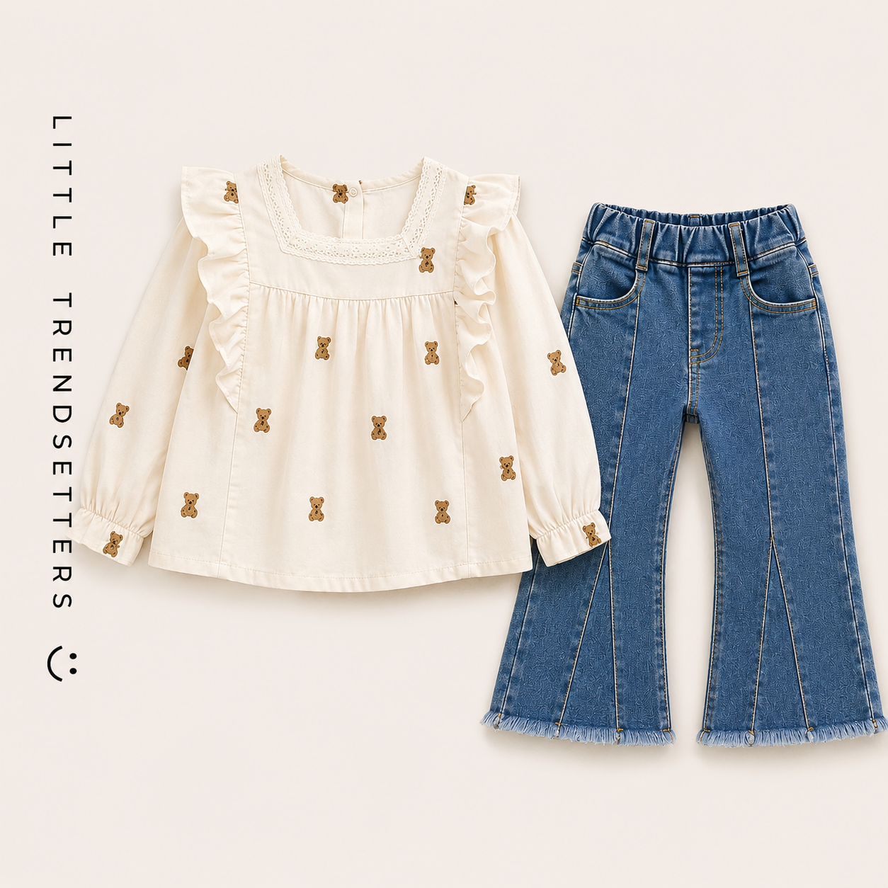 Teddy Blouse & Denim Set