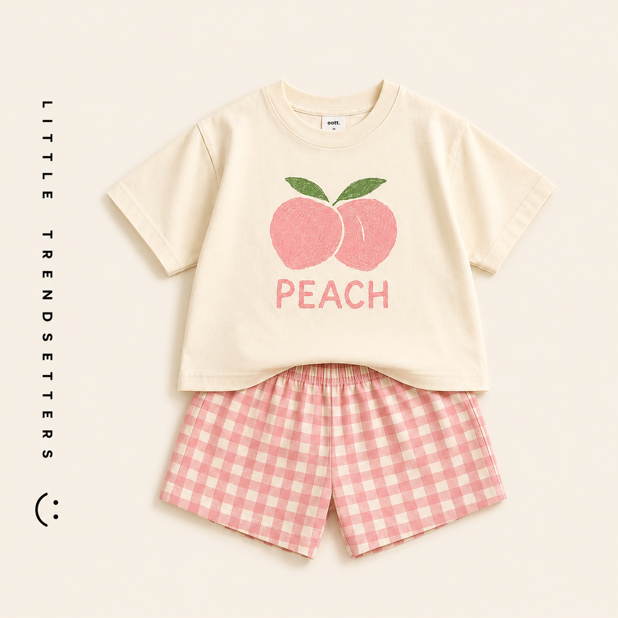 Fruit Plaid Summer Shorts and T-shirt Set