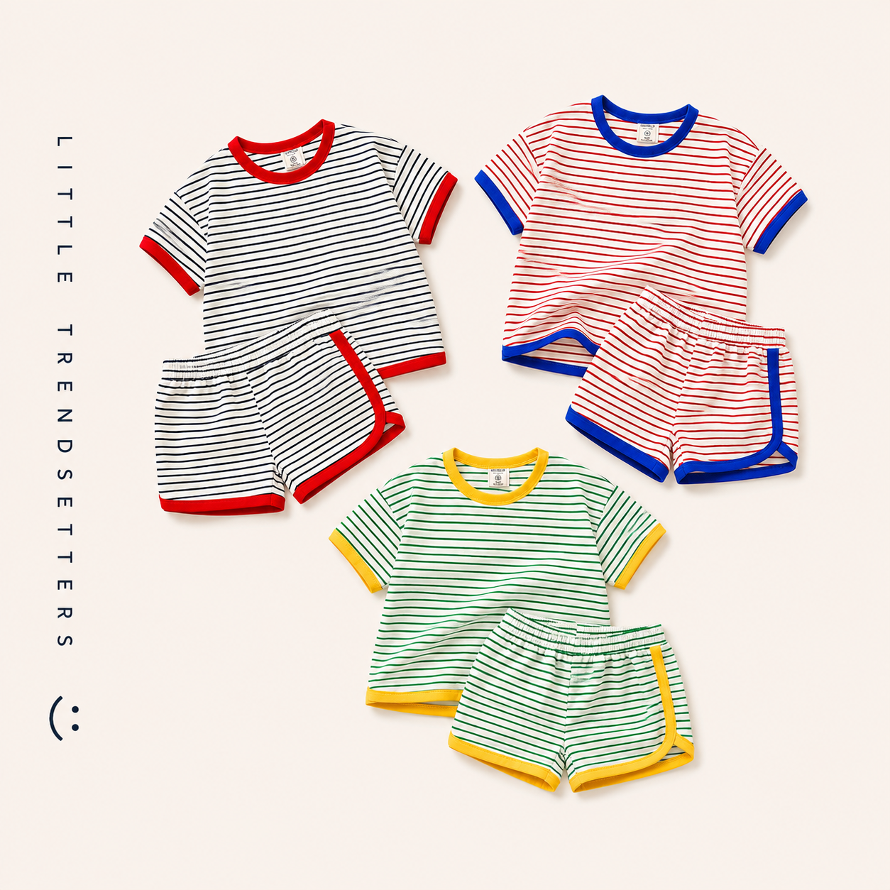 Summer Stripe Shorts & T-Shirt Set