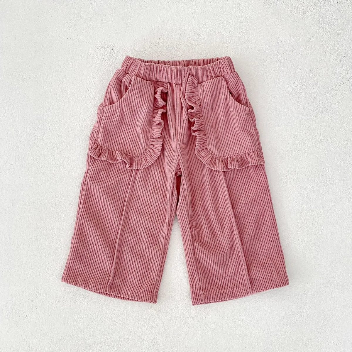 RUFFLE POCKET CORDUROY TROUSERS