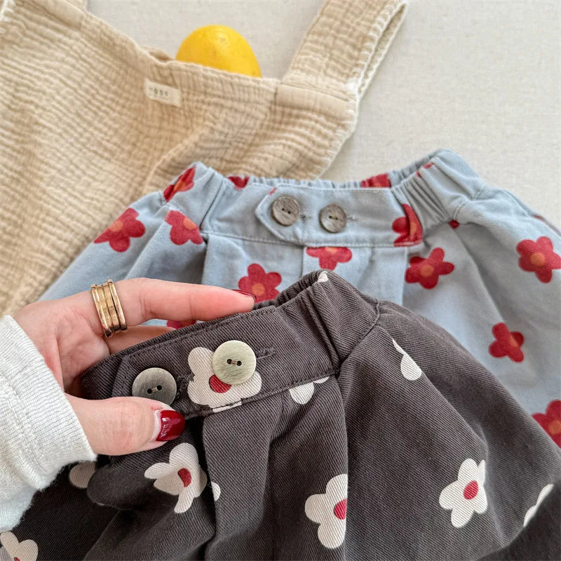 Floral 3/4 Length Baggy Trousers