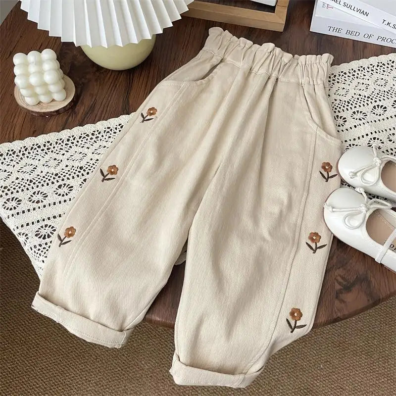 Embroidered Cotton Trousers
