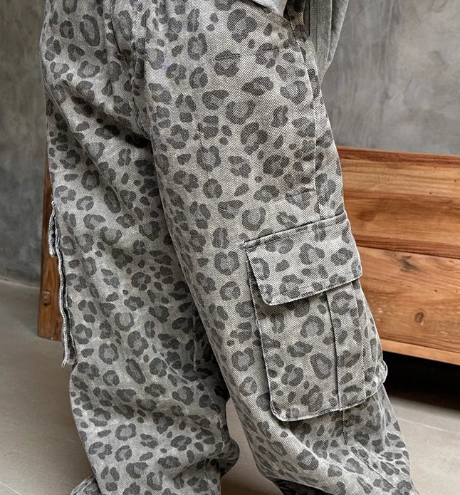 Leopard Print Pocket Trousers