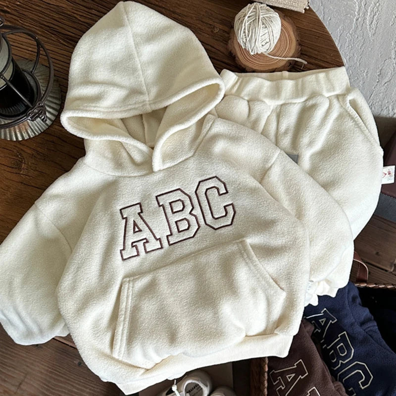 ABC Thick Fleece Hoodie Set