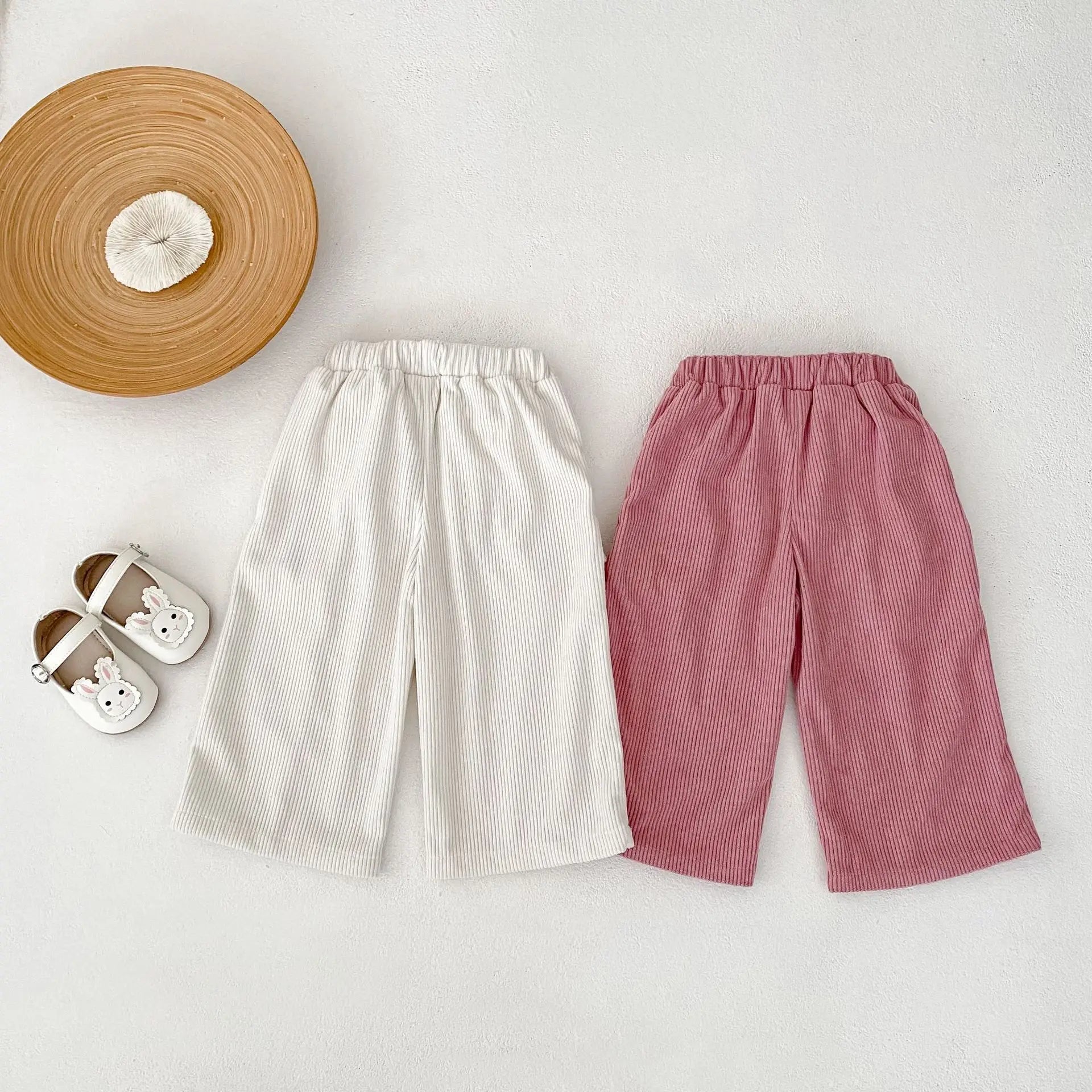 Ruffle Pocket Corduroy Trousers