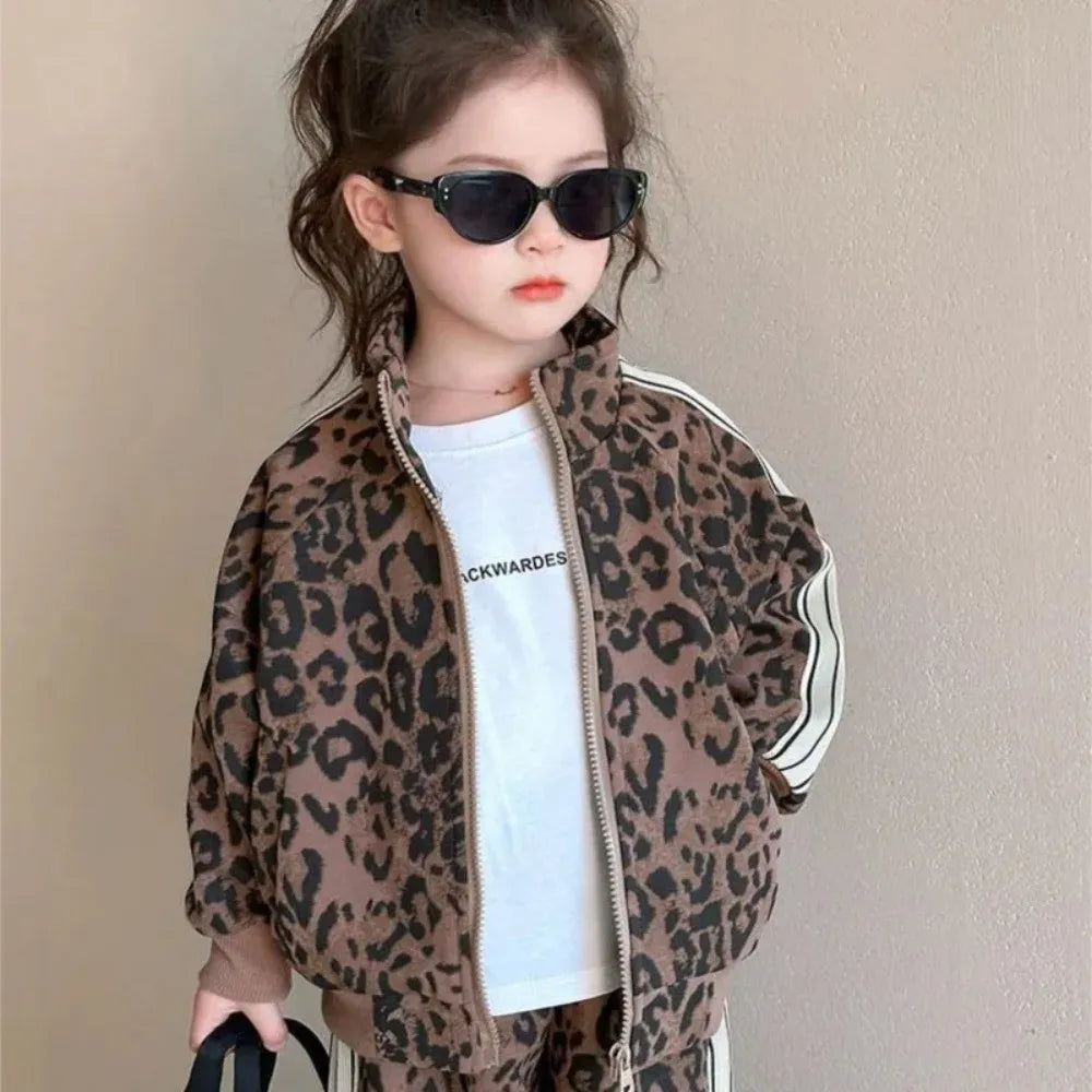 Leopard Print Tracksuit Set