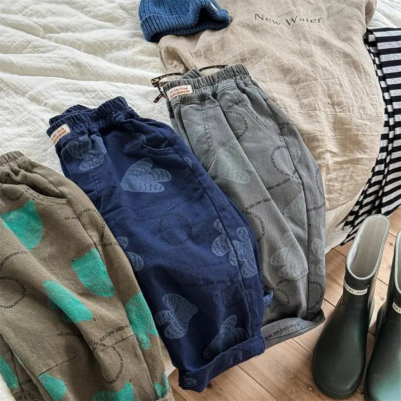 Abstract Printed Cotton Trousers