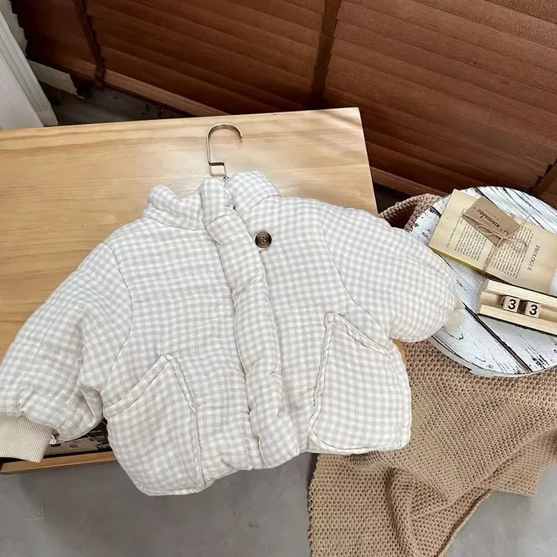 Oversized Gingham Padded Coat