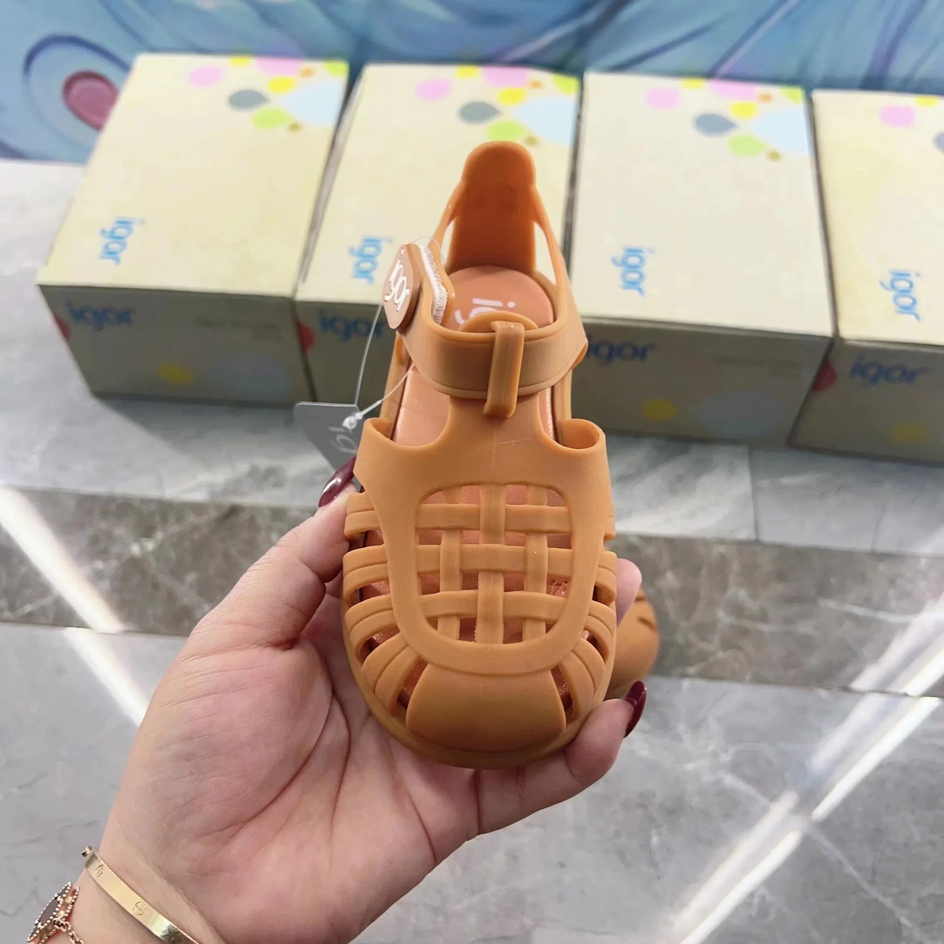 Little Trendsetters Velcro Gladiator Style Jelly Sandal