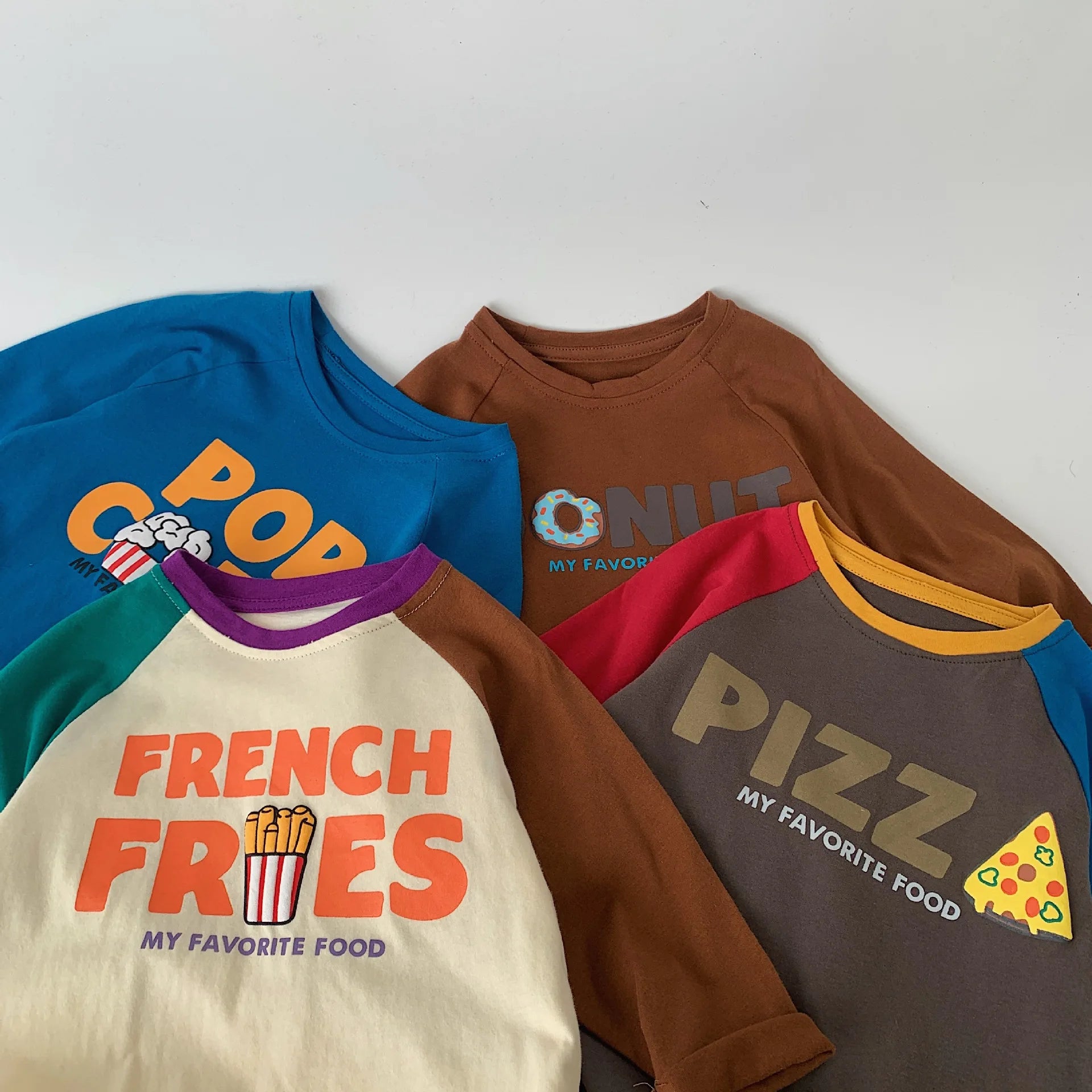 Retro Food Slogan Long Sleeve T-shirts