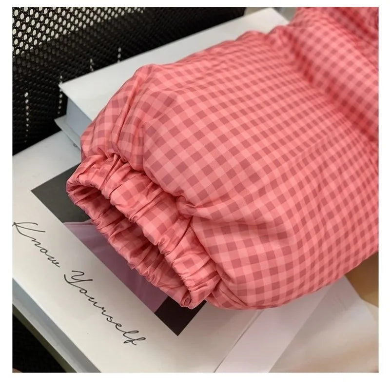 Pink Gingham Padded Jacket