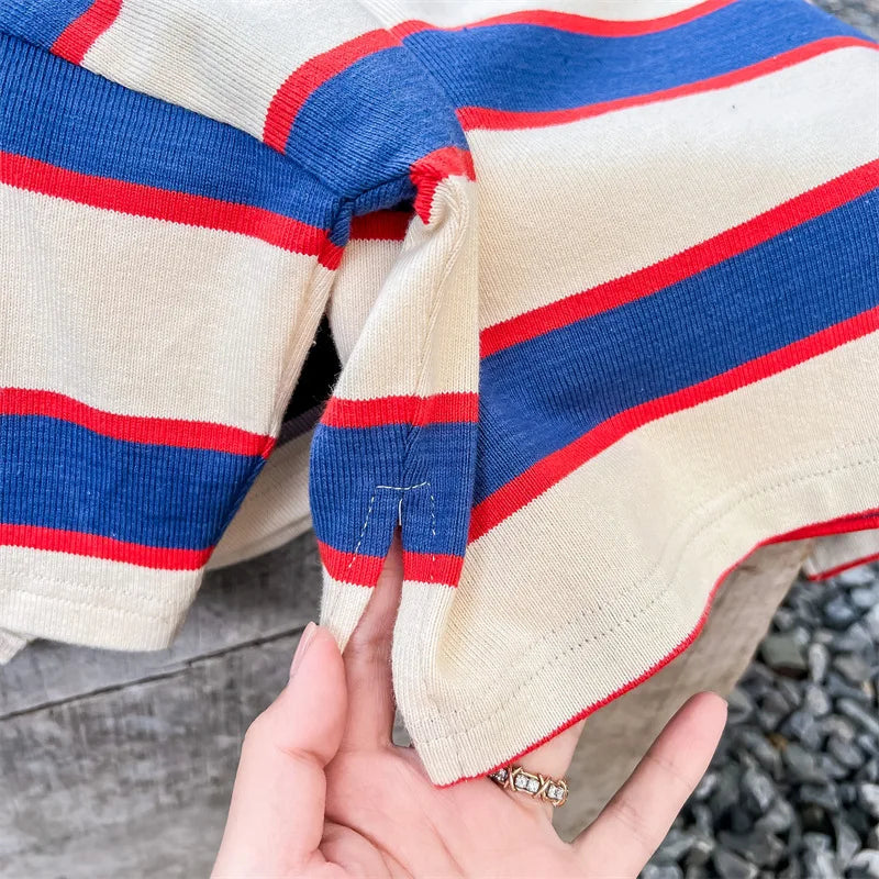 Striped Long Sleeve Loose T-shirt