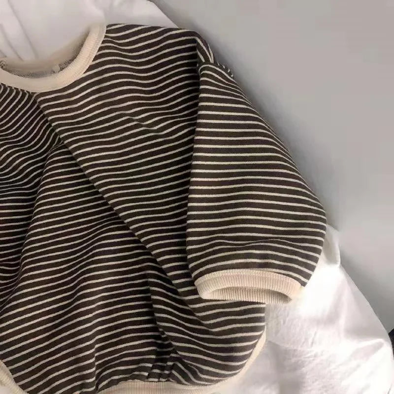 Neutral Striped Long Sleeve T-shirt