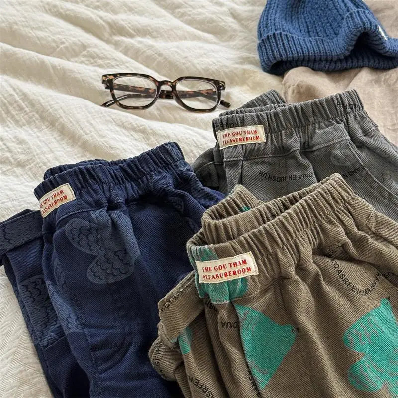 Abstract Printed Cotton Trousers