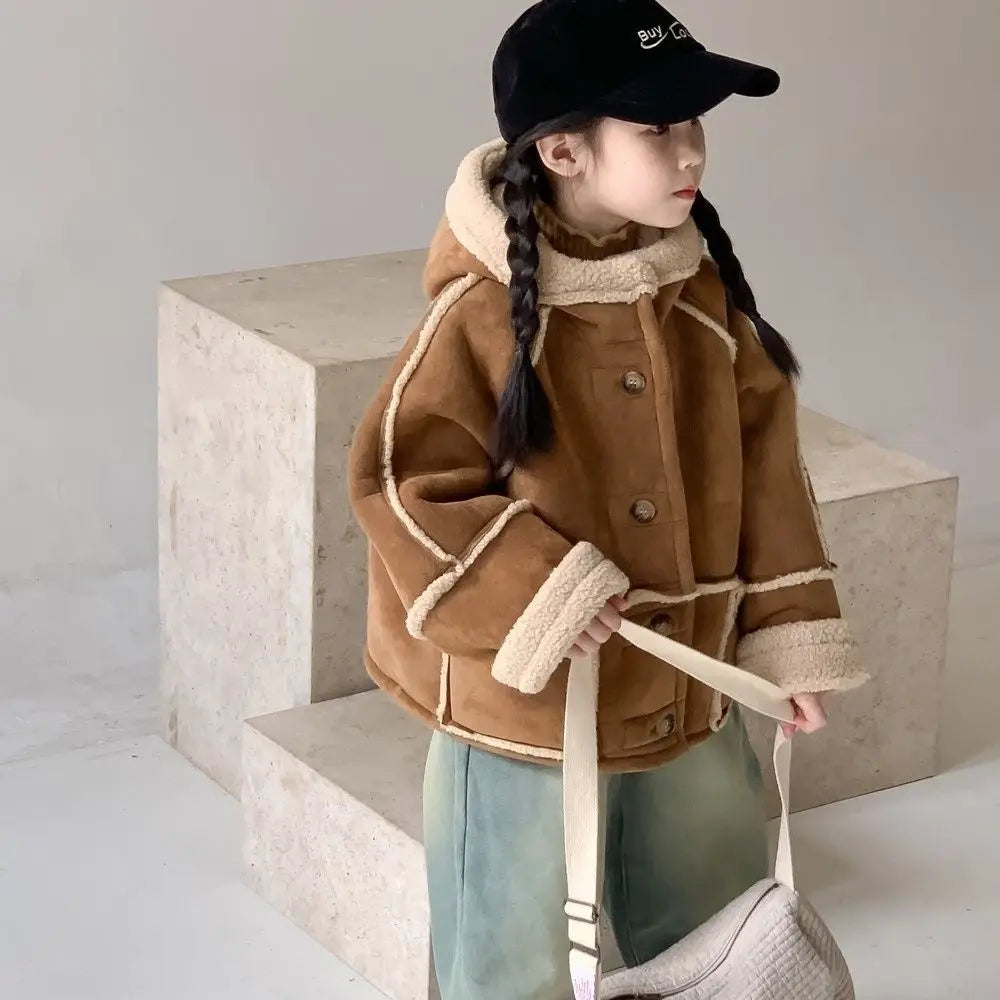 Camel Faux Leather Coat