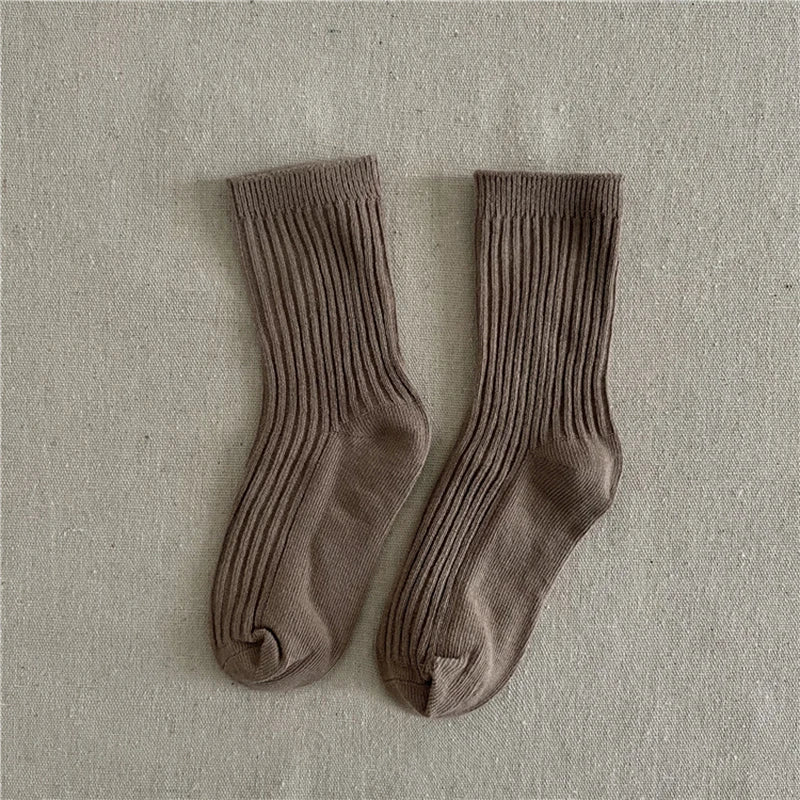 Casual Ribbed Coloured Socks