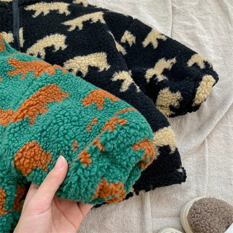 Bear Print Vintage Fleece