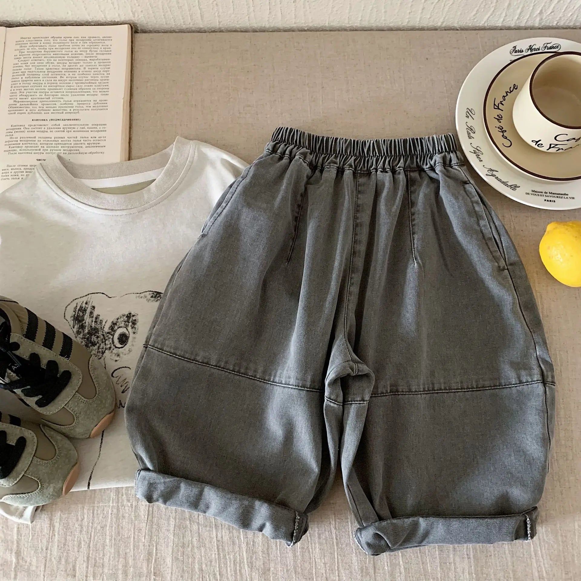 Relaxed Cotton Jean Trousers