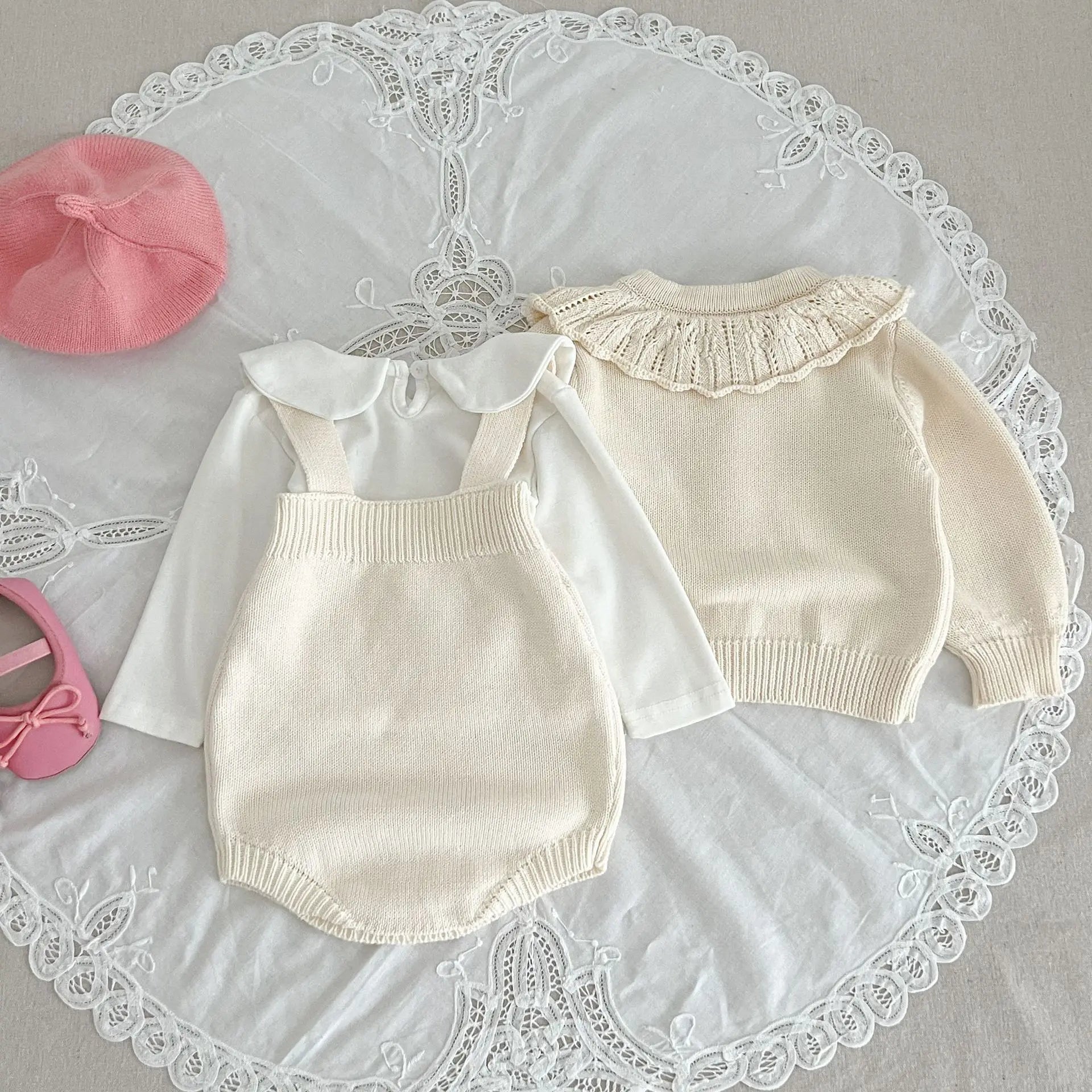 Bow Knit Cardigan & Bloomer (2 Piece) Set