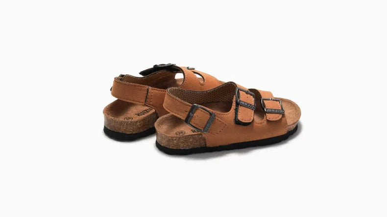 Little Trendsetters Softwood Triple Buckle Velcro Suede Sandal