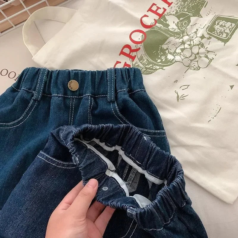 Deep Blue Stripe Pocket Denim Trousers