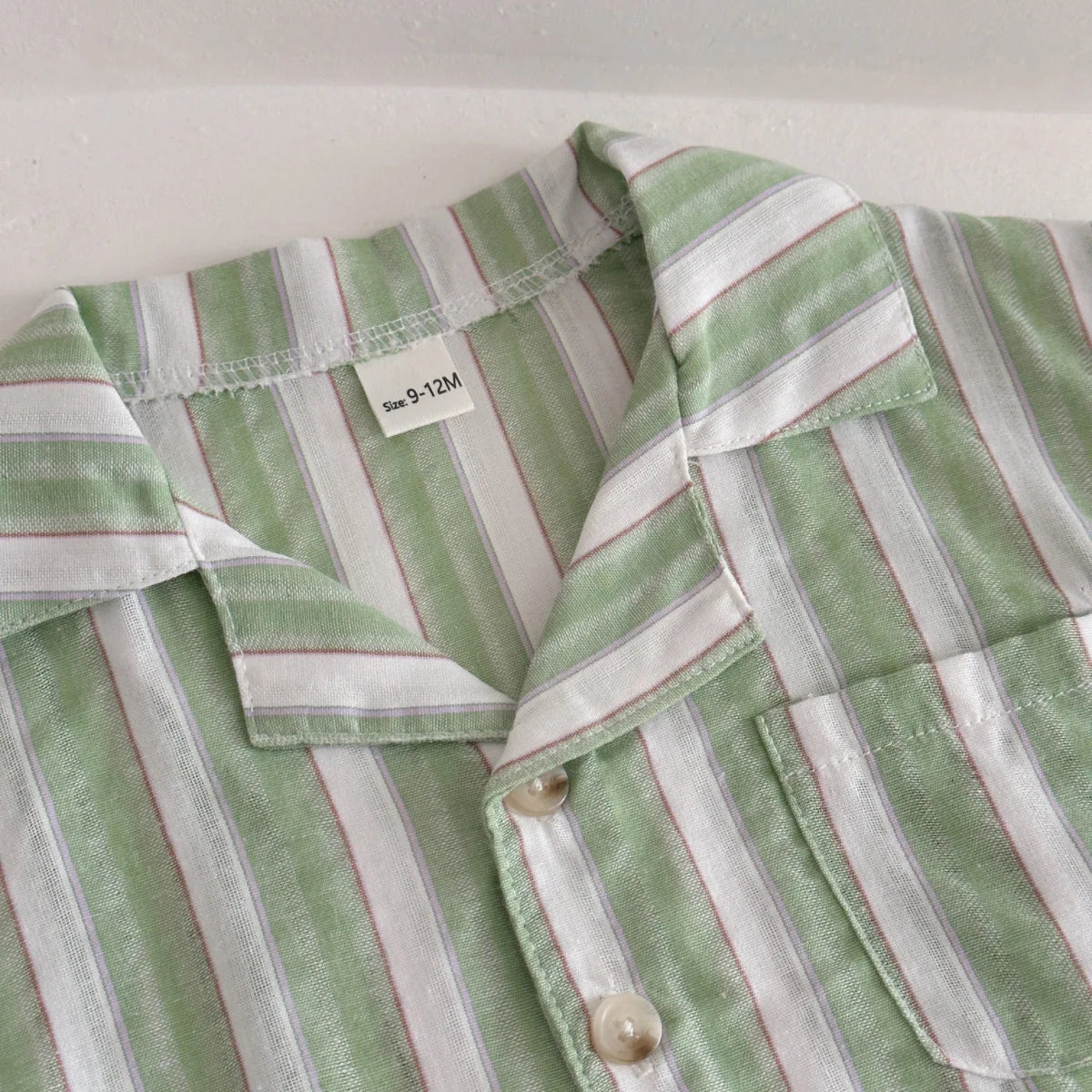 Green Summer T-shirt and Short Stripe Set