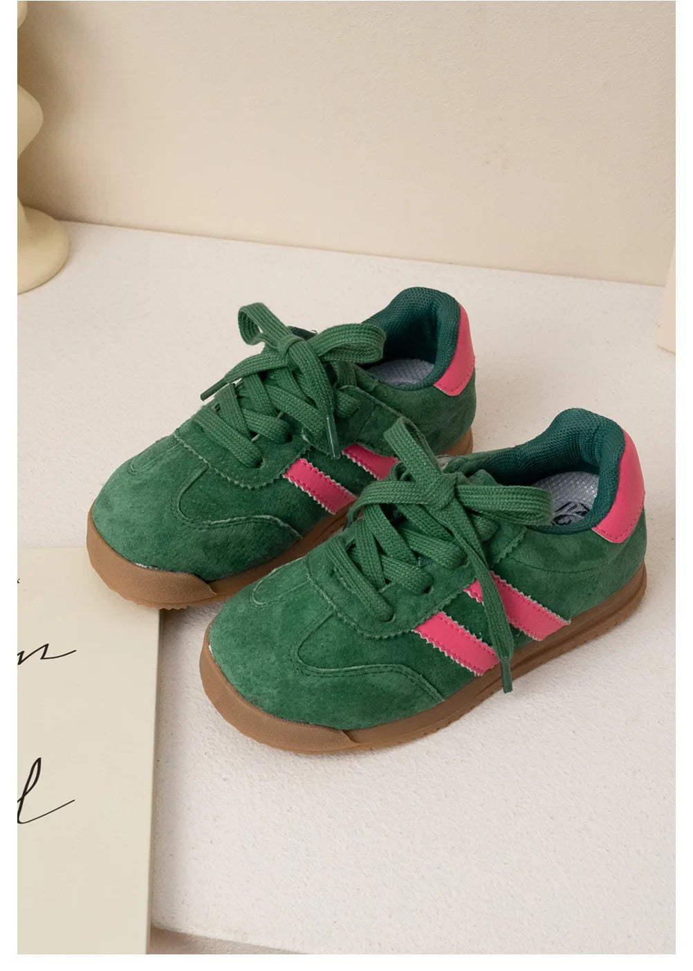 Little Trendsetters Retro Originals ColourBlock Suede Velcro Trainers