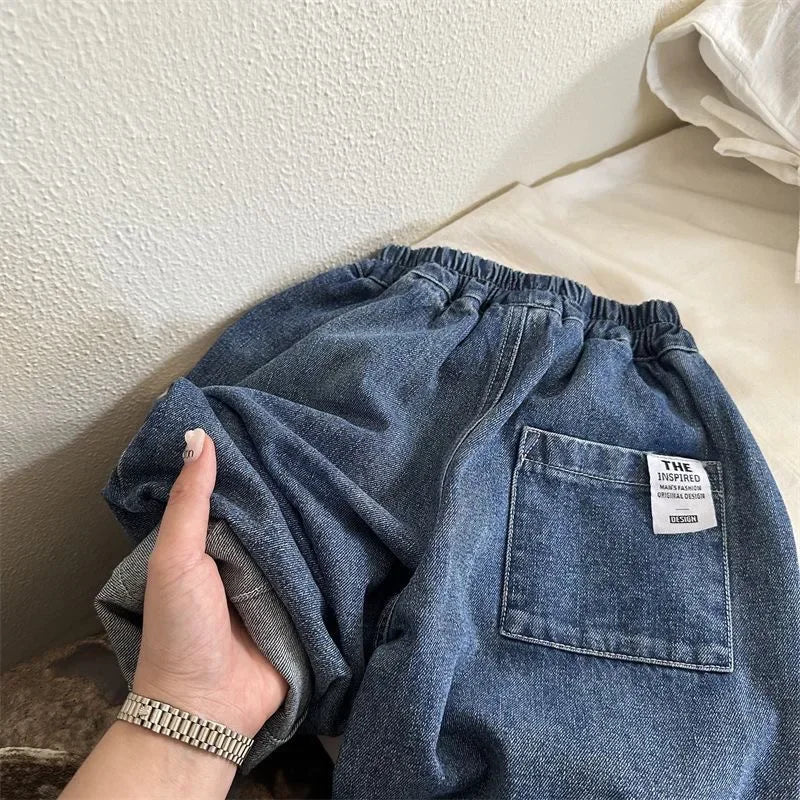 Harlem Style Classic Blue Denim Jeans