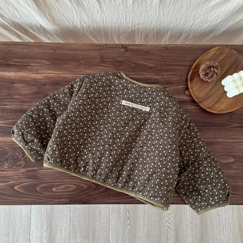 Mocha Brown Quilted Floral Jacket