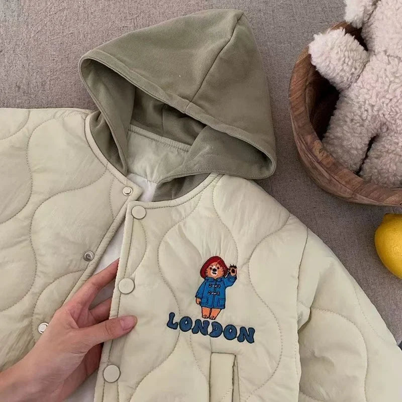 Hooded Winter Embroidered Cotton Jacket