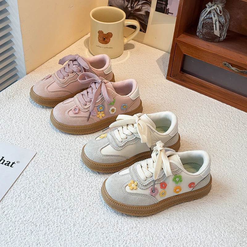 Embroidered Floral Trainers