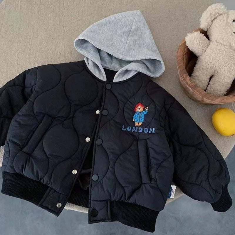 Hooded Winter Embroidered Cotton Jacket