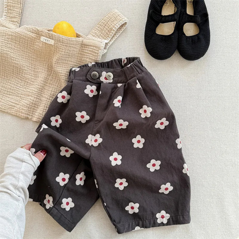 Floral 3/4 Length Baggy Trousers