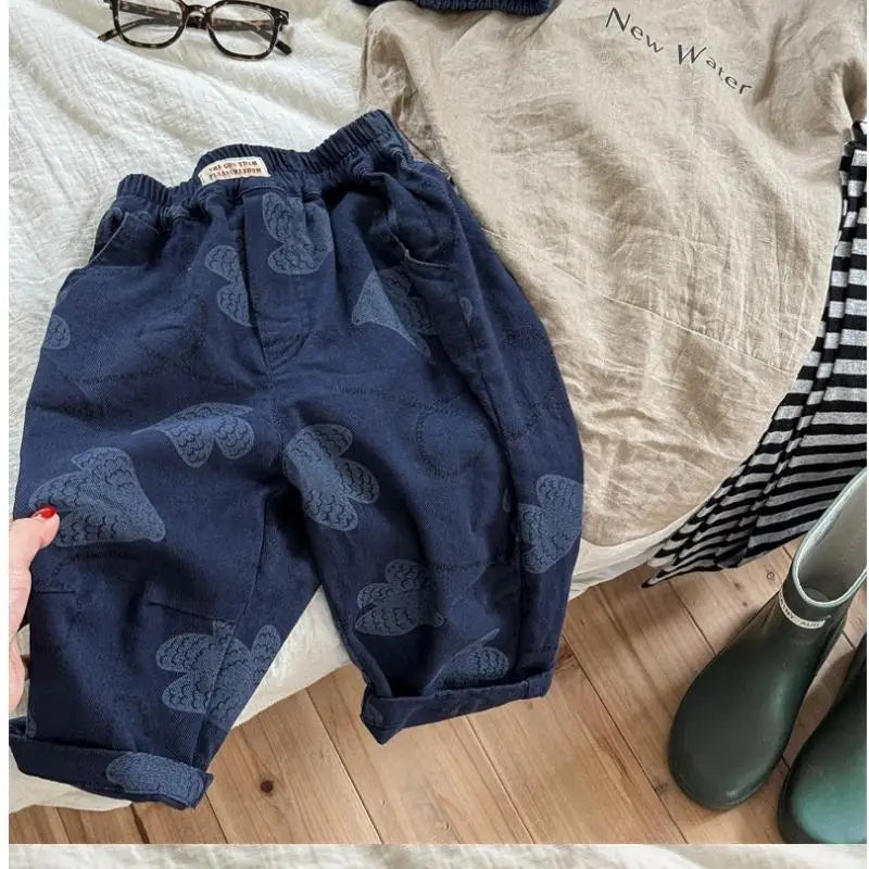 Abstract Printed Cotton Trousers