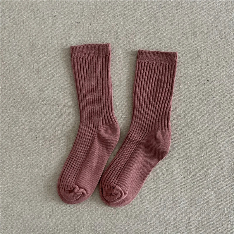 Casual Ribbed Coloured Socks