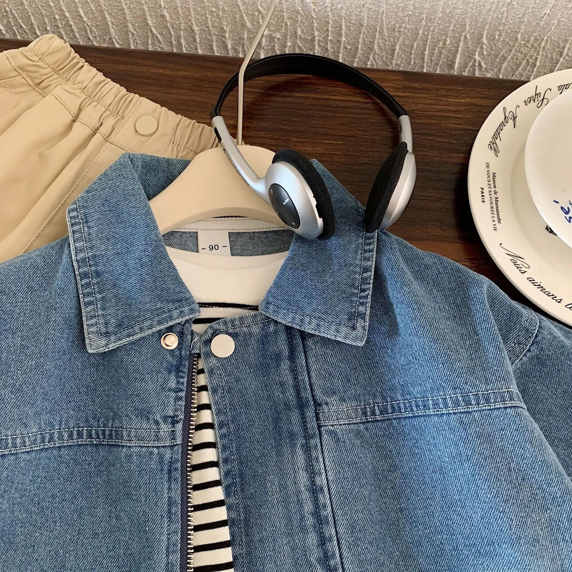 Oversized Zip Denim Bomber Jacket