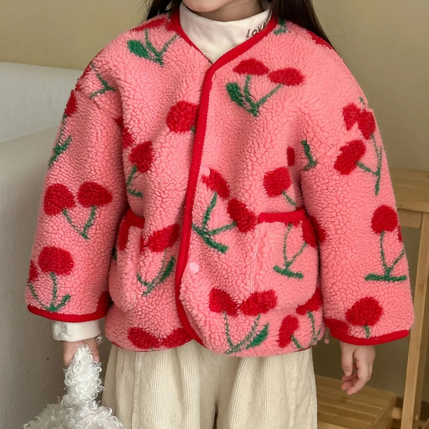 Fruit Print Fleece Jacket