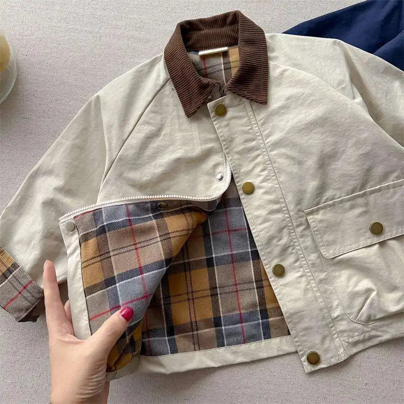 Spring Plaid Farmers Jacket