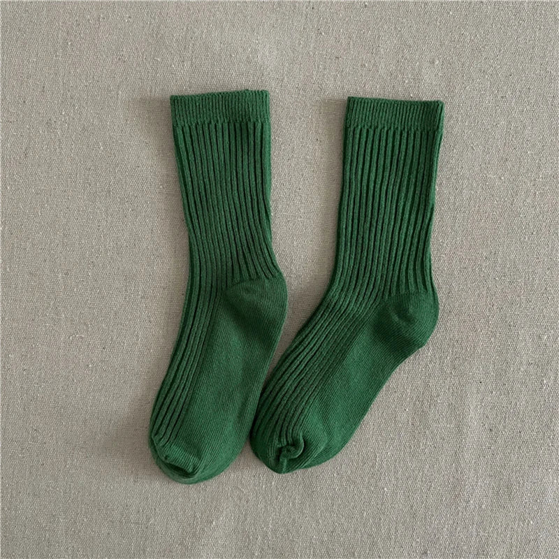 Casual Ribbed Coloured Socks