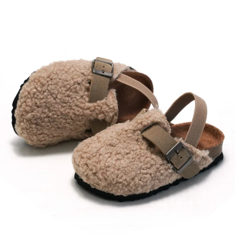 Little Trendsetters Fluffy Clog Slippers